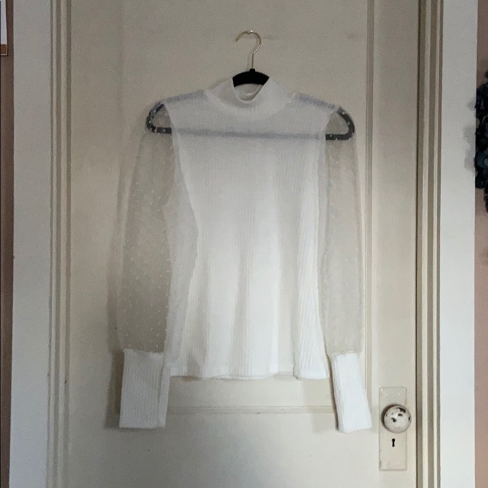 Ribbed White Turtleneck